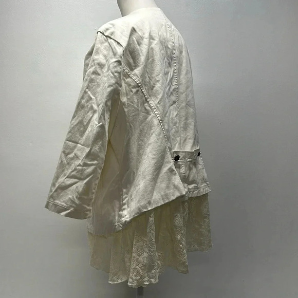 Torrid Twill Lace Peplum Button Jacket Coat Ivory Cream Plus Size 2X - Picture 8 of 11